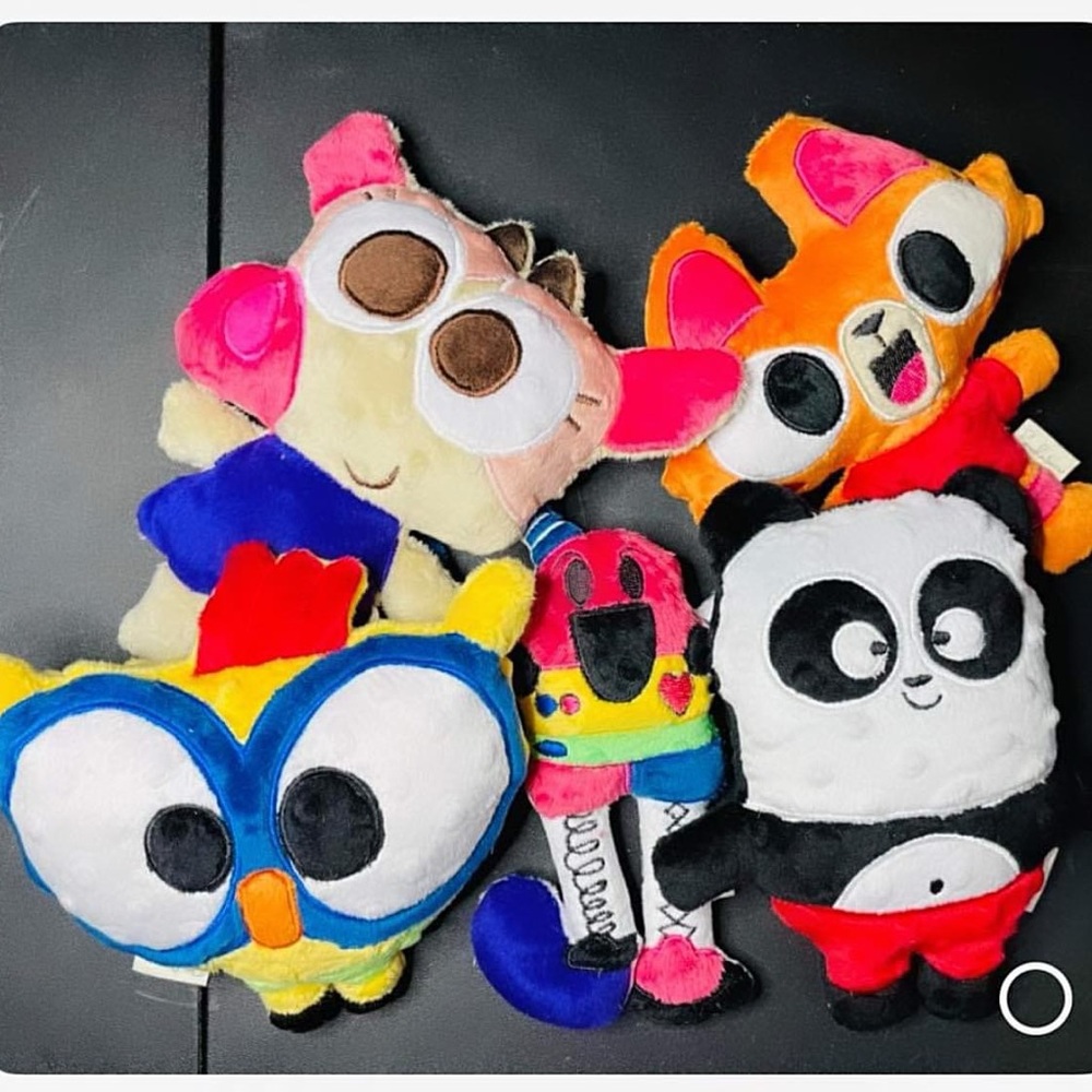 Lingo-kids Plush Toy 8.5" Cow Cat Robot Bird Panda Soft All 5 Character’s Safe